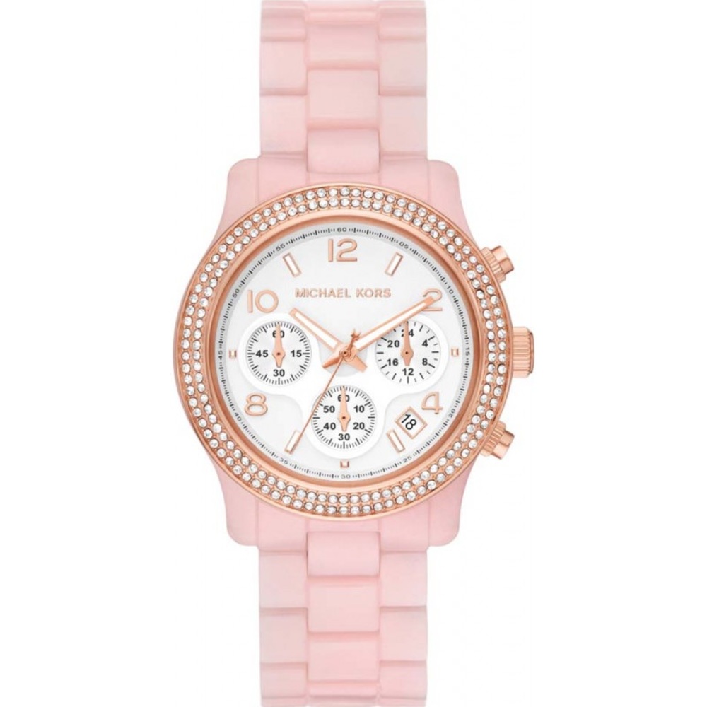 Michael Kors Runway Pavé Rose Gold-Tone and Blush Watch